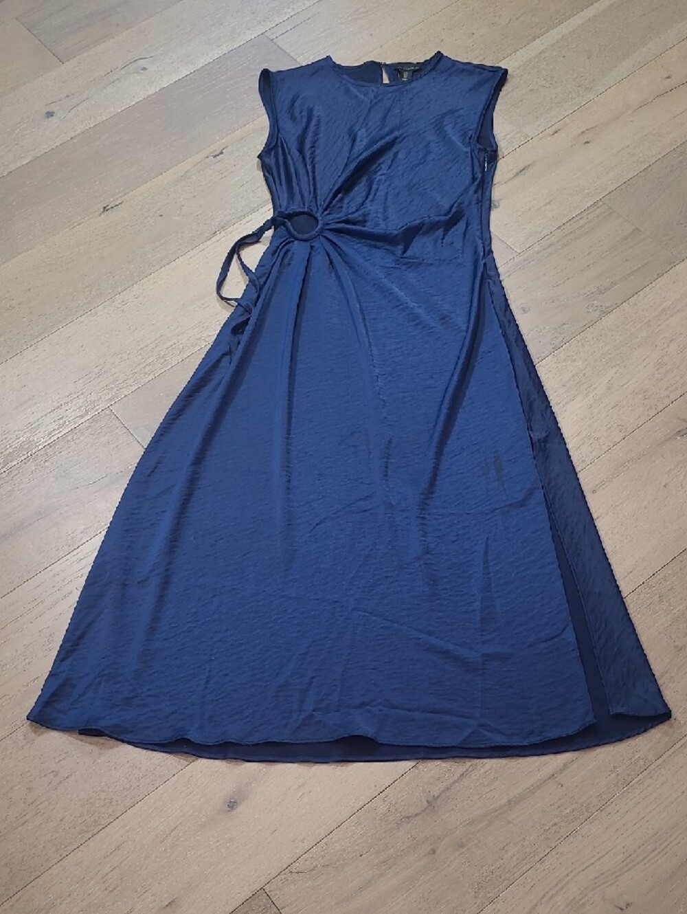 EUC House of Harlow 1960 Dress Women's sz L Navy Blue Sleeveless Maxi Dress